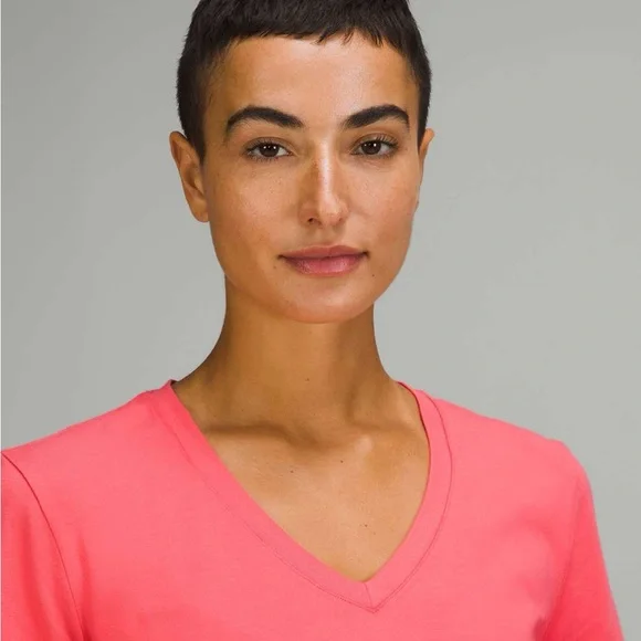 lululemon athletica V-Neck Short Sleeve Top - Pale Raspberry - Picture 3 of 7